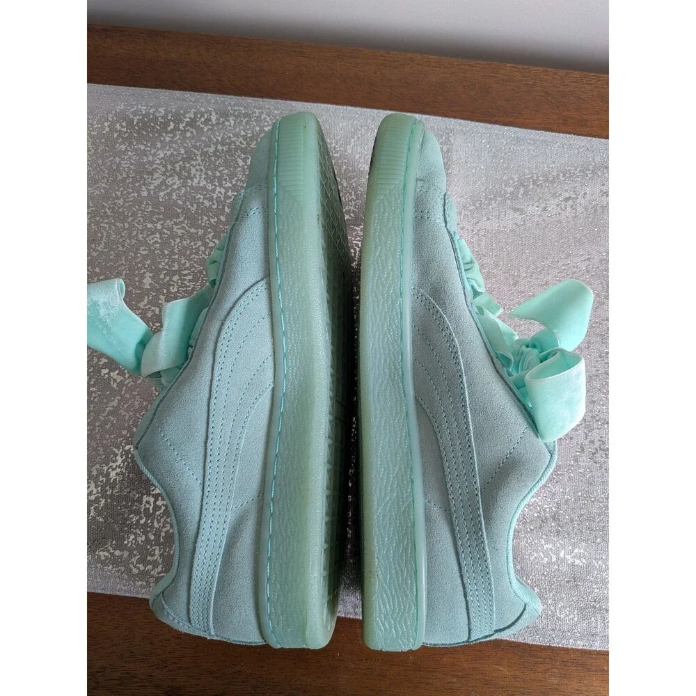 Puma Suede Heart Reset Women's Sz 8.5 Aruba Blue Fashion Sneaker Style 36322901